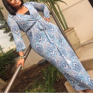 Paisley Blue Maxi Dress